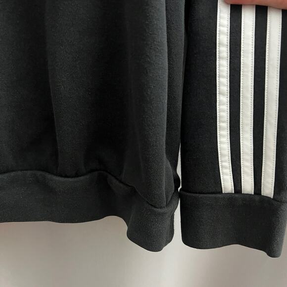Adidas Women's MEDIUM Black Striped Long Sleeve Pullover Hoodie Sweater - Picture 6 of 11